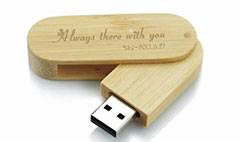 木製USBメモリ　彫刻・刻印